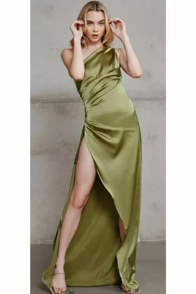 Satijnen jurk met split
