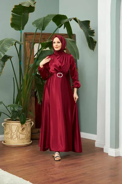 Asil Satin Abiti da Sera - Borgogna