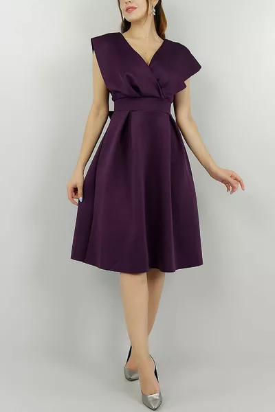 الأرجواني الذاتي حزام مطوي منتصف الطول مساء اللباس ليلة الخطوبة التخرج اللباس   