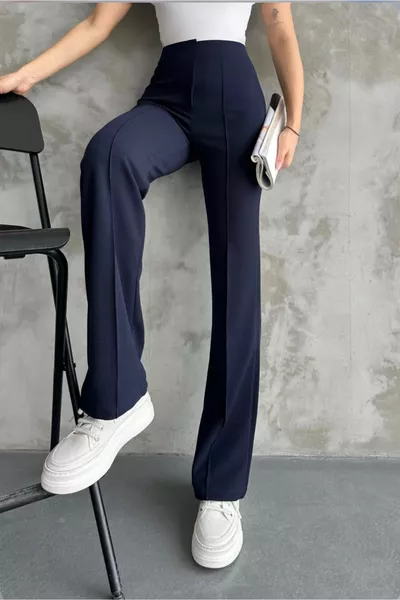 WOMEN Front Seam Detail Wide-Leg Palazzo Pants