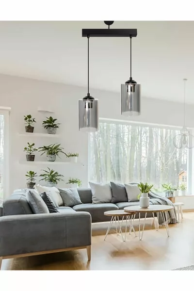 Modern Sports Model Dual Smoke Genuine Glass Pendant Chandelier