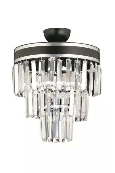 Çağla 3-Light Modern Chandelier in Black with Chrome and Gold Finish,  cm