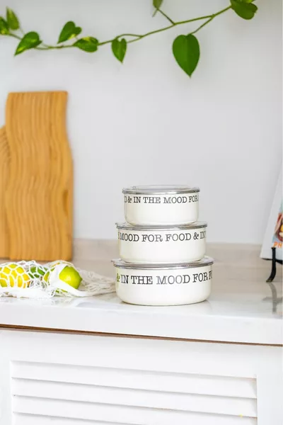 MOOD SERİSİ EMAYE 3'LÜ SAKLAMA KABI