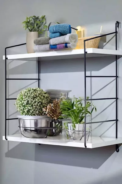 Луксозен бял стенен рафт (FK)KAT