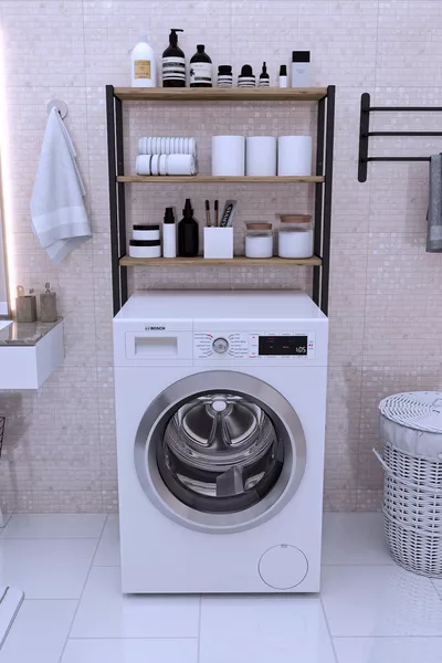 Kuzey Collectie Walnoot Toilet Achter Plank Badkamer Organizer