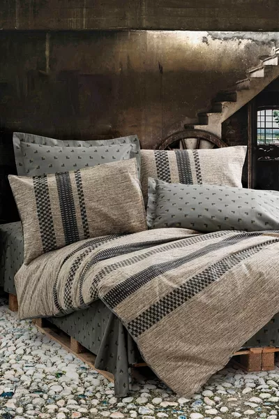 Комплект постельного белья Toprak на двуспальную кровать Arlo, коричневый