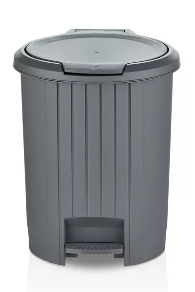 Gri Özel Kalite Bas Aç Mekanizmalı Banyo Ve Mutfak Pedallı Çöp Kovası - Gri