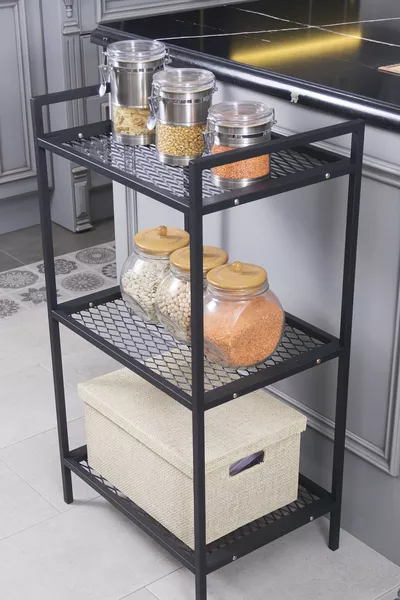 Metal Kitchen Storage Cabinet Metal Organizer Decorative Multi-Purpose Shelf