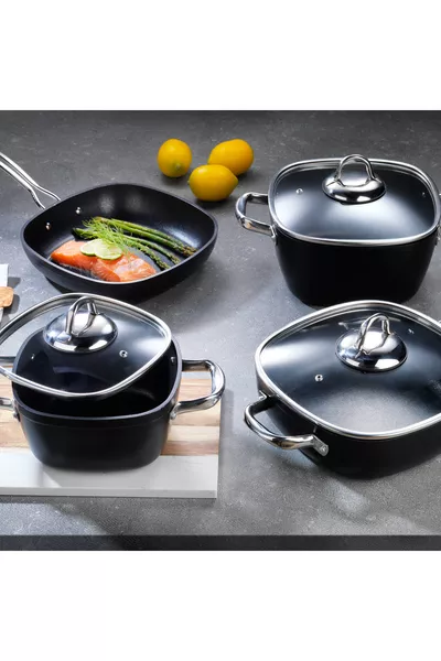 طقم أواني طهي ماستر 7 قطع - أسود