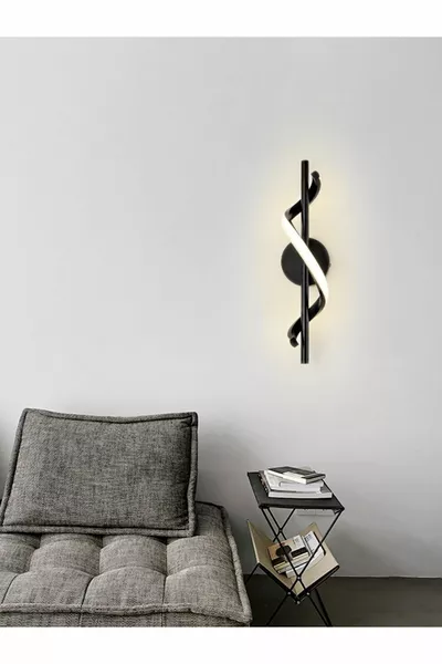 Zwarte wandlamp met LED (NIET OP BATTERIJ)