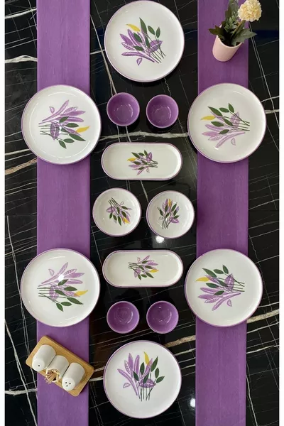 MOR YAPRAK 6 Kişilik  Parça Kahvaltı Takımı