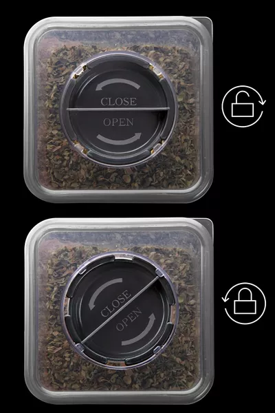 Комплект подправки с етикет и лъжица, пластмасов