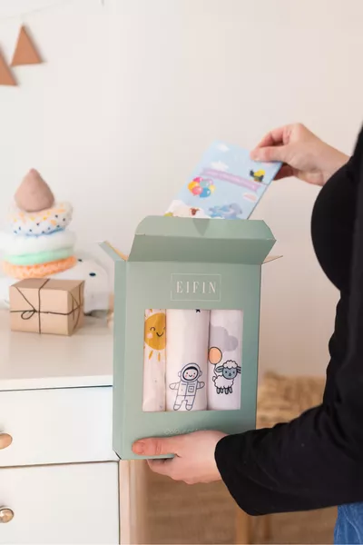 Multifunktionales Musselintuch & Decke 3er-Set % Baumwolle Oeko-Tex-zertifiziert, im Karton