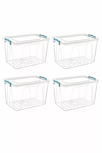 Nfm Home Kunststoff-Aufbewahrungsbehälter mit Deckel zum Verschließen, Vorrats- und Schutzbehälter, 4 Stück, 4 Liter