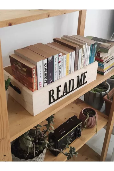 , Дървена декоративна кутия за книги, органайзер за библиотека, декорация за книги. см.