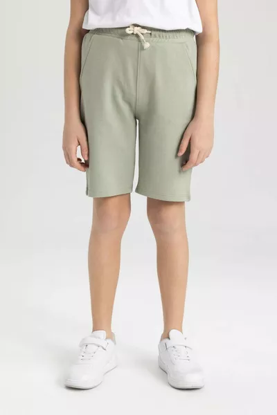 Jungen Basic Einfarbige Bermuda-Shorts SM