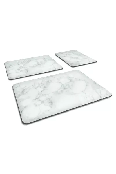 Klasik Mermer Görünümlü | Cam Kesme Tahtası 3'lü Takım