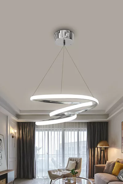 Galaxy LED Chandelier Dimmable Chrome 3-Color Remote Controlled