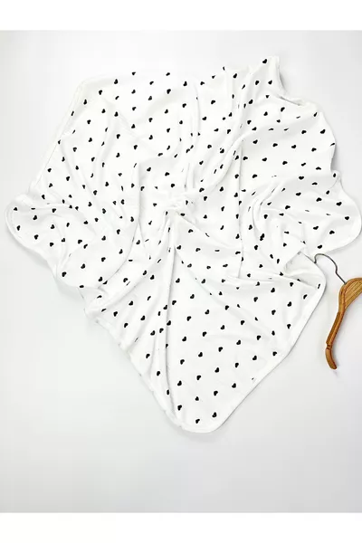 Black Heart Organic % Cotton  Cm Single Layer Baby Blanket for Car Seat & Swaddle