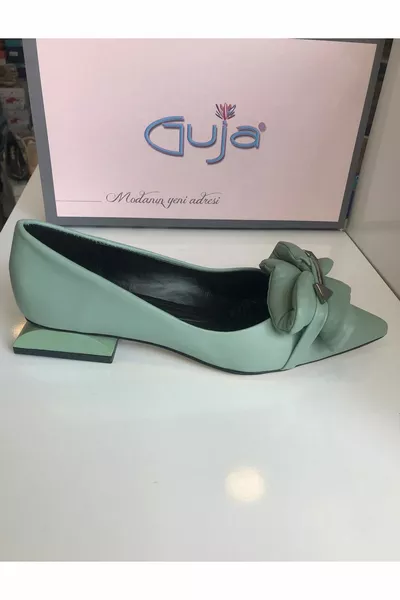 Arme City  النعناع الأخضر القوس قصير الكعب الباليه الشقق