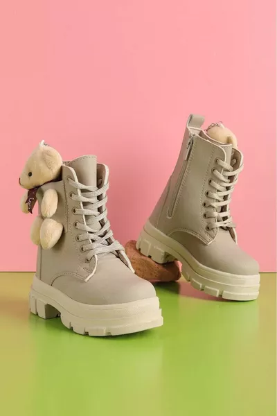 الفتيات الدب لعبة الدانتيل متابعة أحذية الصوف بسحاب