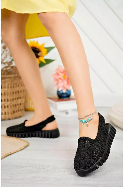 فتح الظهر تريكو الباليه الشقق النسيج الأسود