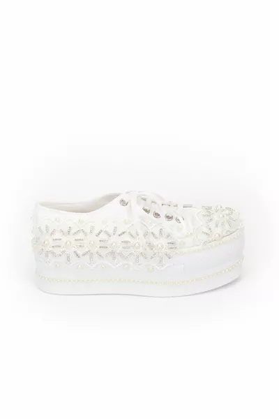 أبيض حجر الجميز المرأة الكعب مبطن CNR