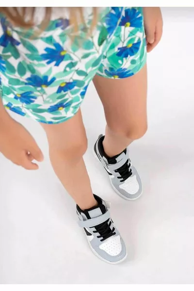 بنات الأولاد للجنسين الدانتيل متابعة الياقة المدورة الشتاء الأزرق الأبيض الأسود الرياضة سلة الأحذية