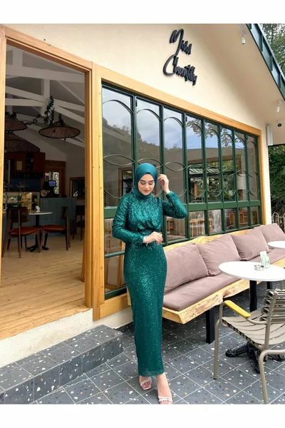 Perla Abito da Sera Verde Smeraldo