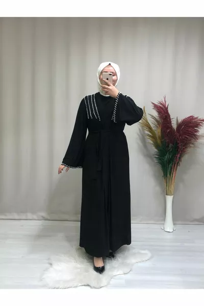 Дамска рокля с двойна перла с детайли от хиджаб