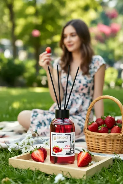 Special Price - Strawberry Reed Diffuser Room Fragrance with Bamboo Sticks ( ML)