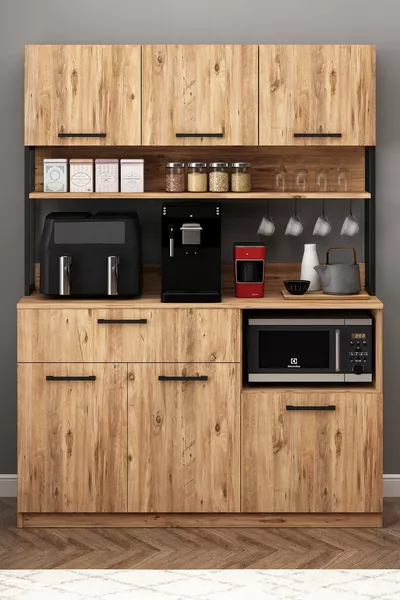 خزانة إرفين إيرفراي  صنوبر الأطلسي متعددة الاستخدامات بثلاث أبواب زاوية القهوة