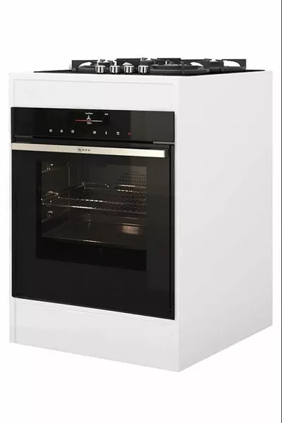 خزانة مطبخ مدمجة مع فرن وموقد وخزانة متعددة الأغراض