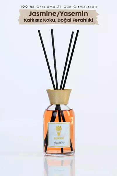 Jasmine Scented Room Diffuser with Sticks, Bamboo Scent, Closet Fragrance, Bathroom, Home Scent, Room Perfume ml