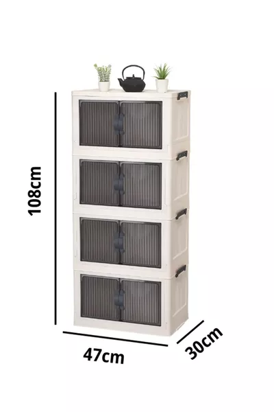 رف متعدد الأغراض قابل للطي من 4 طوابق، منظم عملي للمطبخ والحمام والشرفة