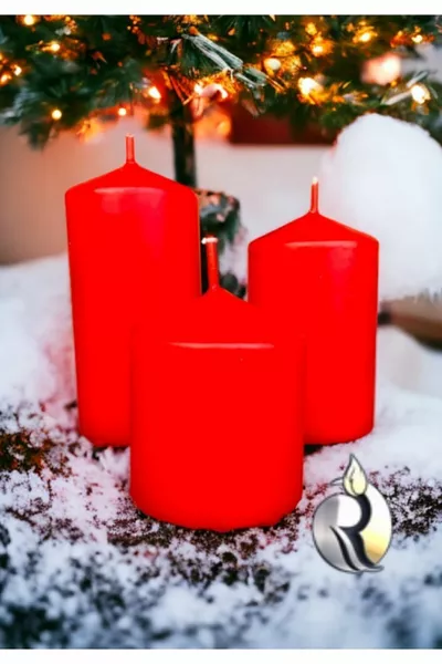 Ensemble spécial Nouvel An de 3 bougies cylindriques