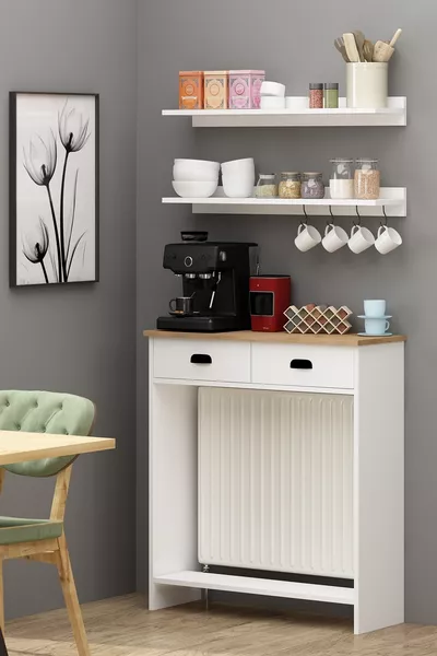 Вира  см (за  см и  см радиатори) Кафе ъгъл на радиатора Многофункционална рафтова кошница Бяла