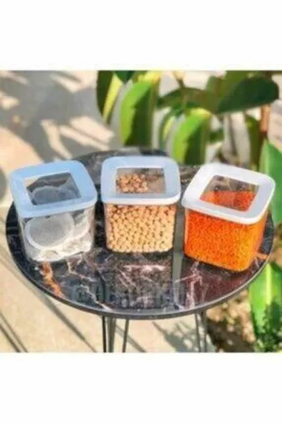  ml Square Vacuum Storage Transparent Container 6-Piece Set 