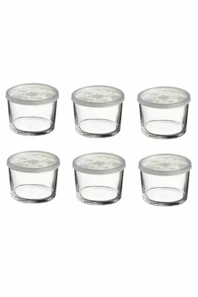 Boîte de conservation en verre avec couvercle 6 pièces pour petit-déjeuner cc 