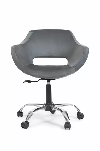 Офис стол за детска стая с метални крака от хром (Регулируем) Светлосив