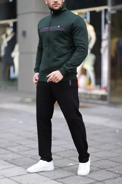 طقم رياضي ناعم الملمس للموسم الجديد، بلون زيتي، 