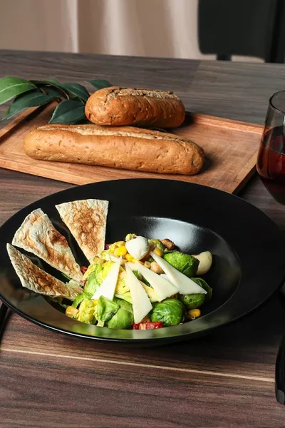 Matte Black Delta Pasta Plate  Cm