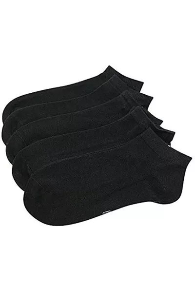 Black Cotton Ankle Socks 5-Pack