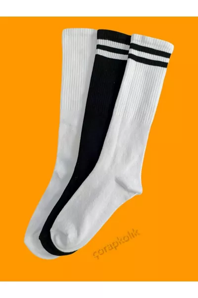 3-Pack Unisex Knee-High Tennis Sports Socks