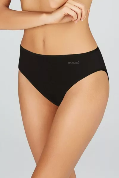 سروال داخلي أسود أساسي نسائي قطني، قطعتان