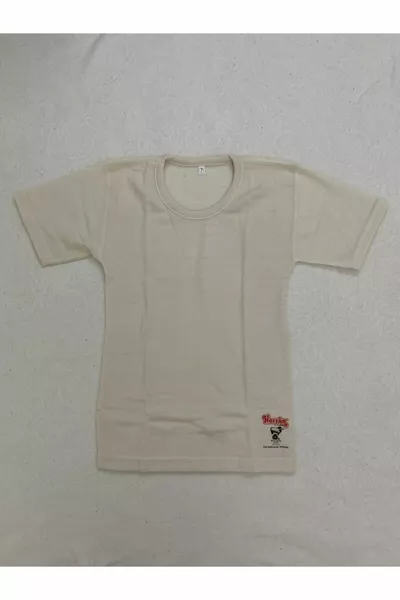 Children's Crew Neck Short Sleeve Wool Undershirt