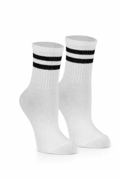 4 Pairs Economic Pack Men Women Unisex Socks Ankle Long Tennis Socks Striped College Socks