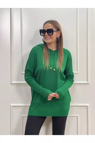 Dames Kaptrui Dun Tricot Trui  Twee Zijzakken Maten 