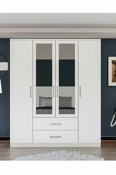 Шкаф Esil 4 двери 2 ящика с зеркалом