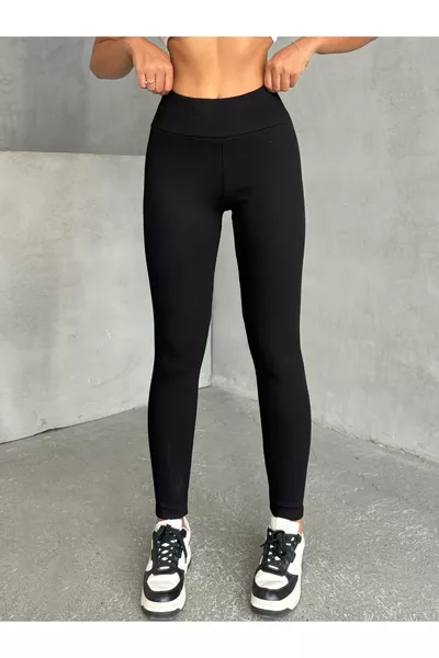 Women's High-Waist Shaping Ribbed Winter Knit Leggings